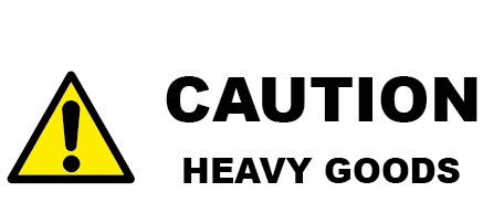 Caution Heavy Goods Rectangle Shipping Labels